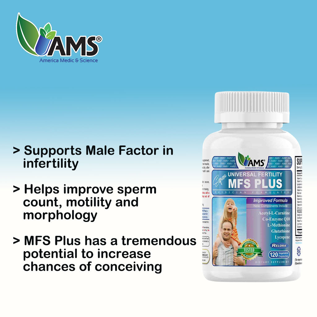 AMS MFS Plus Vegetable Capsules To Increase Male Fertility, Pack of 120's - Easy Pharmacy LLC