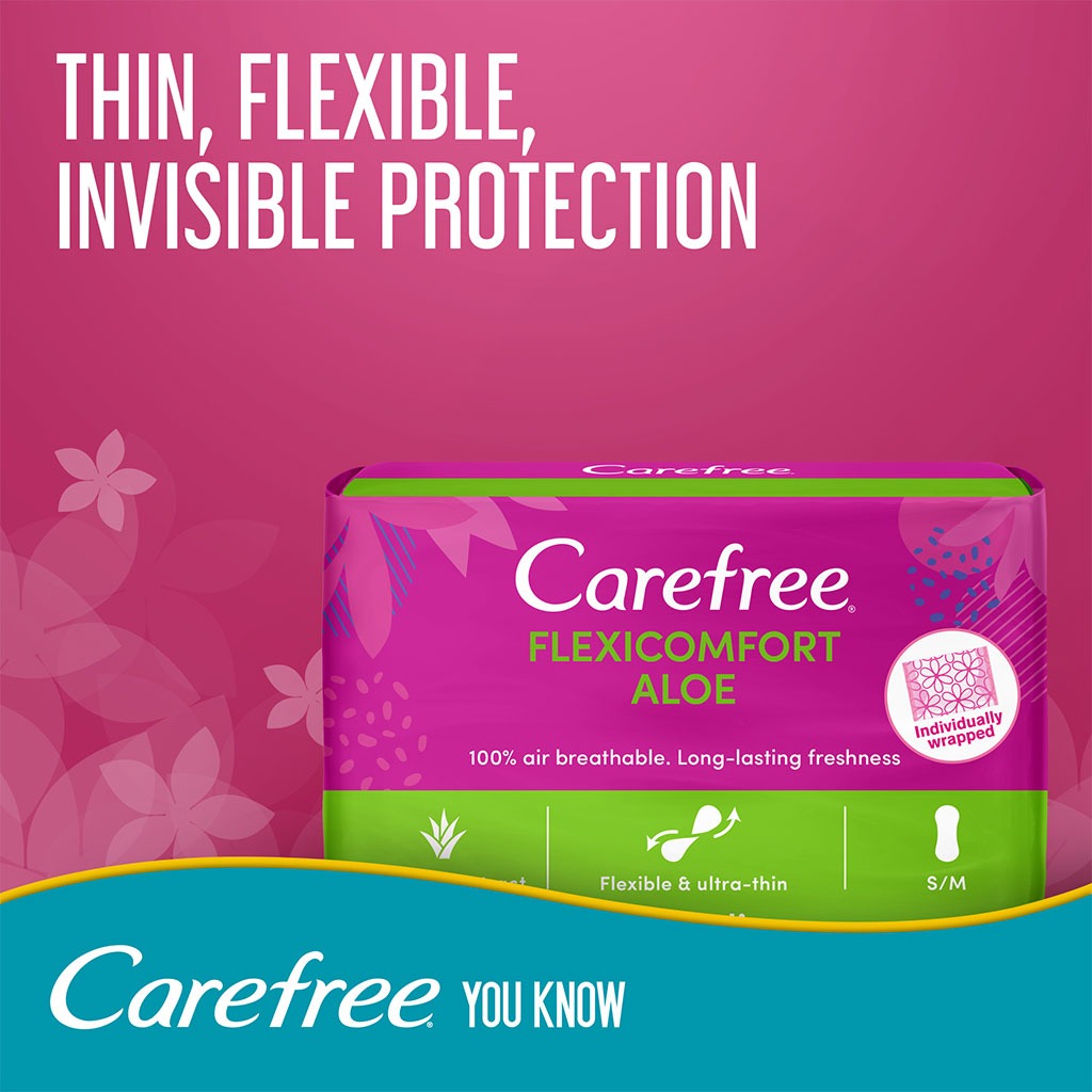Carefree FlexiComfort Breathable Ultra-Thin Panty Liners With Aloe Extract, Pack of 40's - Easy Pharmacy LLC