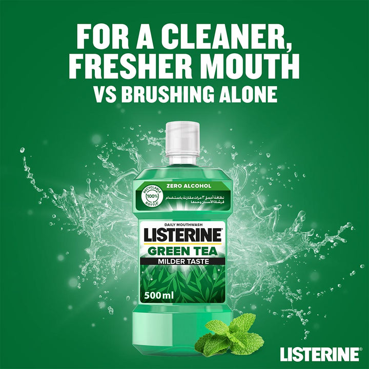 Listerine Zero Alcohol Milder Taste Green Tea Mouthwash 500ml - Easy Pharmacy LLC