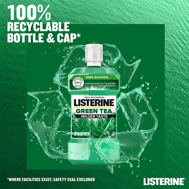 Listerine Zero Alcohol Milder Taste Green Tea Mouthwash 500ml - Easy Pharmacy LLC