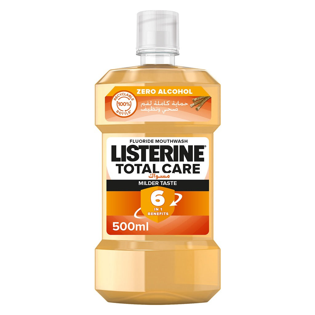 Listerine Total Care Milder Miswak Taste Fluoride Mouthwash 500ml - Easy Pharmacy LLC