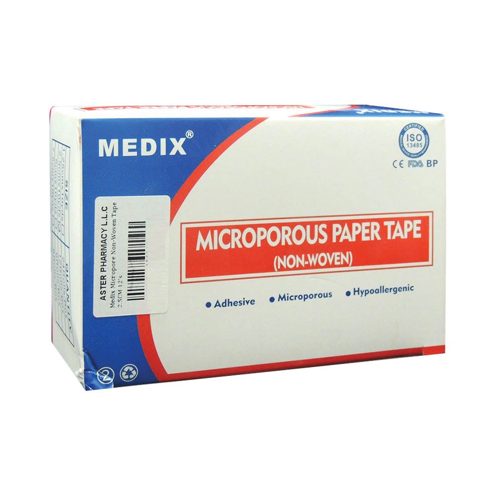 Medix Microporous Non-Woven Paper Tape 2.5 cm x 10 yards 12's - Easy Pharmacy LLC