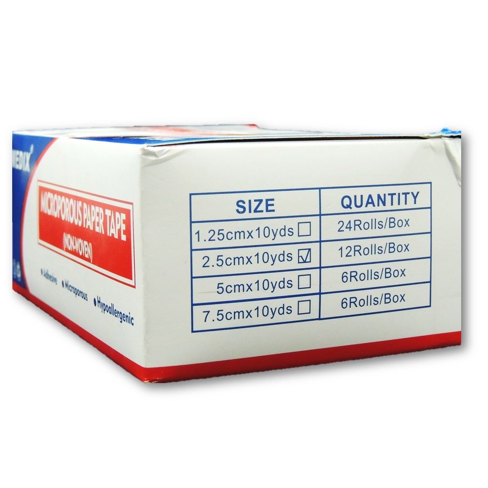 Medix Microporous Non-Woven Paper Tape 2.5 cm x 10 yards 12's - Easy Pharmacy LLC