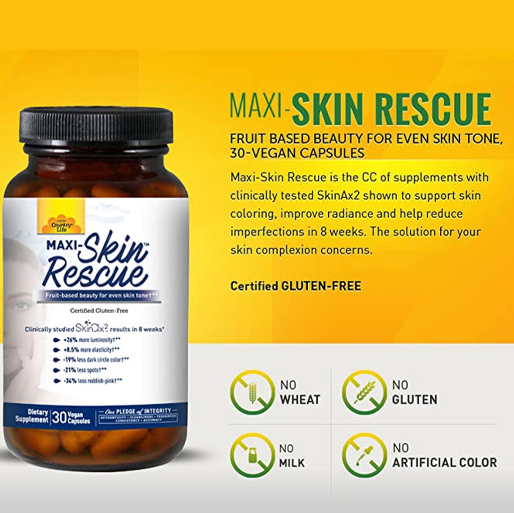 Country Life Maxi-Skin® Rescue Antioxidant Vegicapsules For Spots & Imperfections, Pack of 30's - Easy Pharmacy LLC