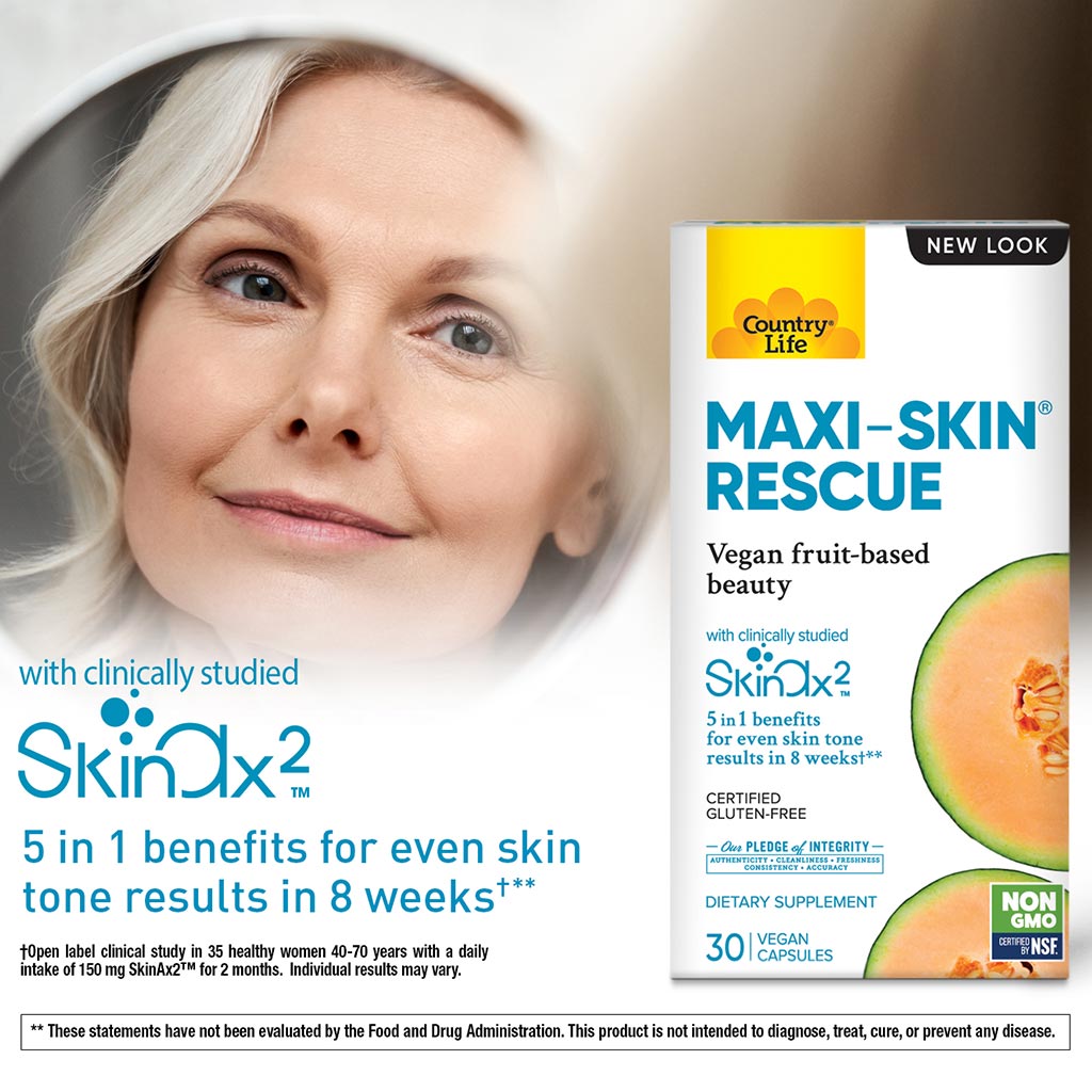Country Life Maxi-Skin® Rescue Antioxidant Vegicapsules For Spots & Imperfections, Pack of 30's - Easy Pharmacy LLC