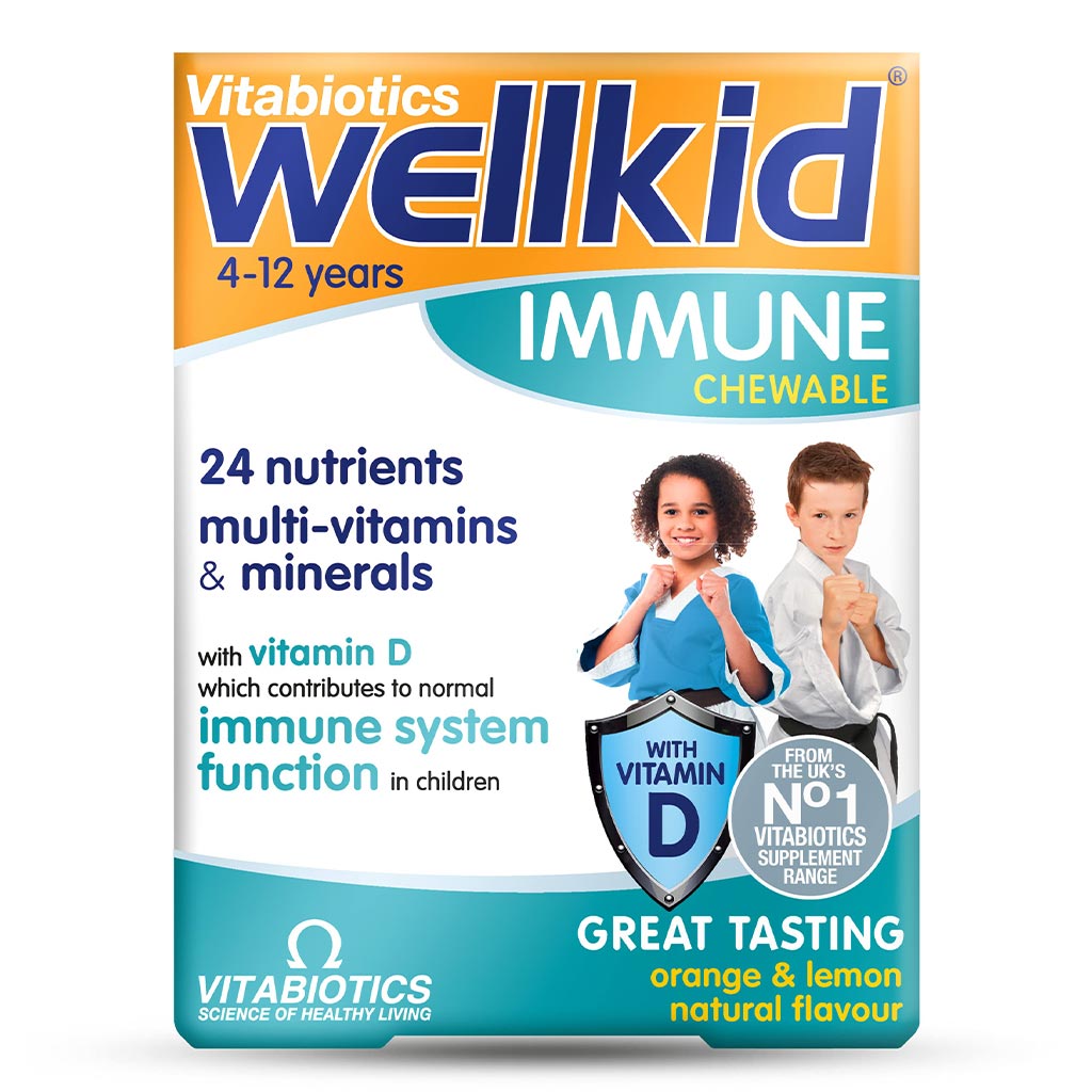 Vitabiotics Wellkid Immune Chewable Tablets With Multivitamins & Minerals For Kid's Immune Support, Pack of 30's - Easy Pharmacy LLC