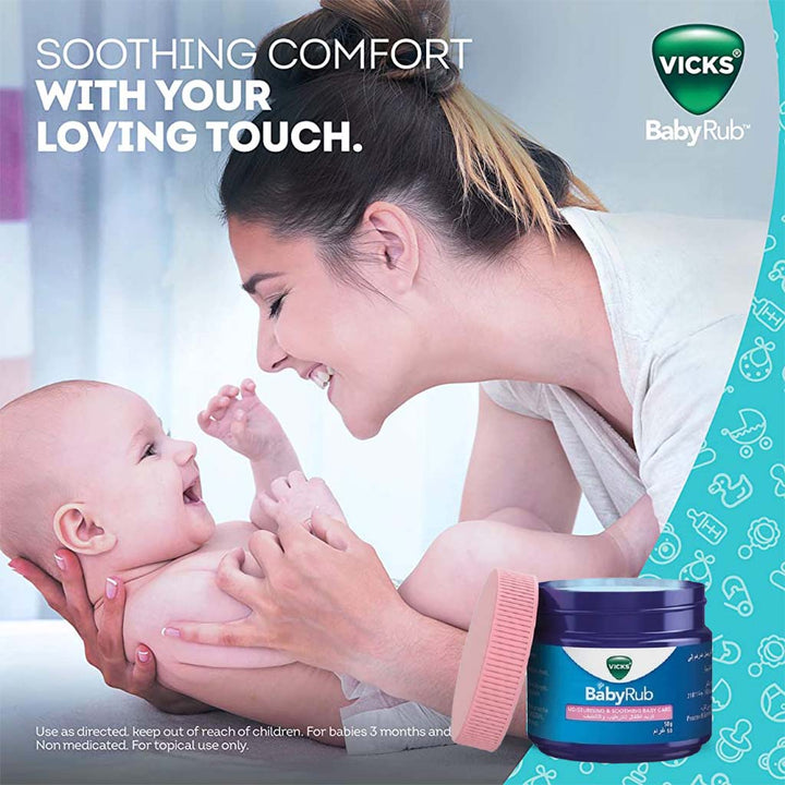 Vicks BabyRub Non-Medicated Soothing Ointment For 3+ Month Baby 50g - Easy Pharmacy LLC
