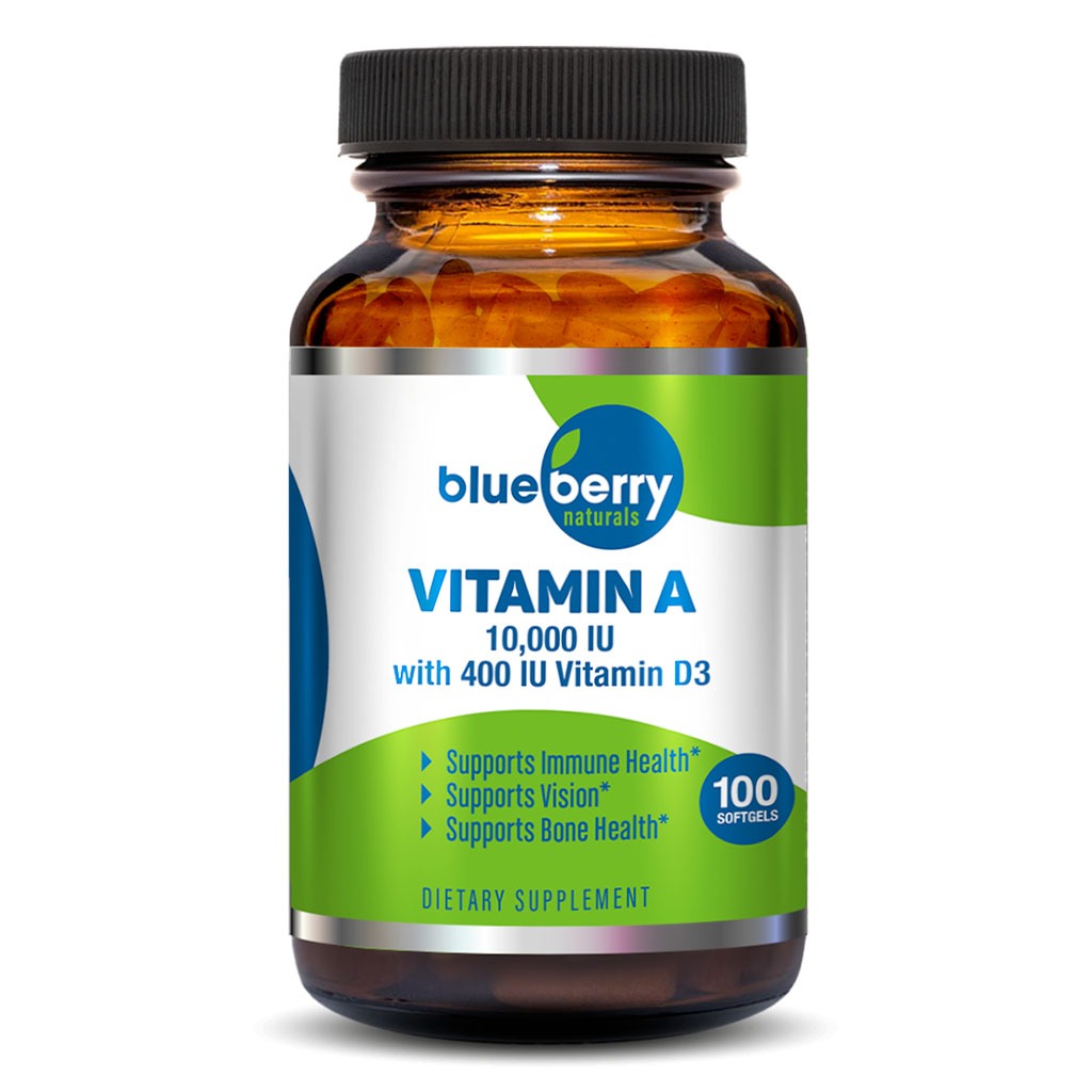 Blueberry Naturals Vitamin A 10,000IU Softgels 100's B0005 - Easy Pharmacy LLC