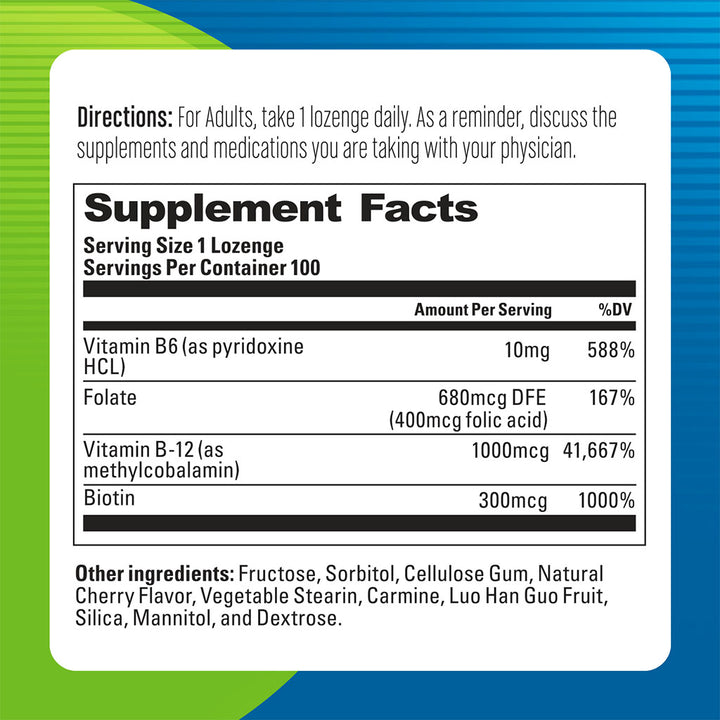 Blueberry Naturals Super B12 1000 mcg Lozenges 100's B0067 - Easy Pharmacy LLC