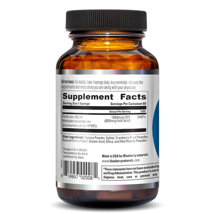 Blueberry Naturals Super Folate 800 mcg Lozenges 60's B0081 - Easy Pharmacy LLC