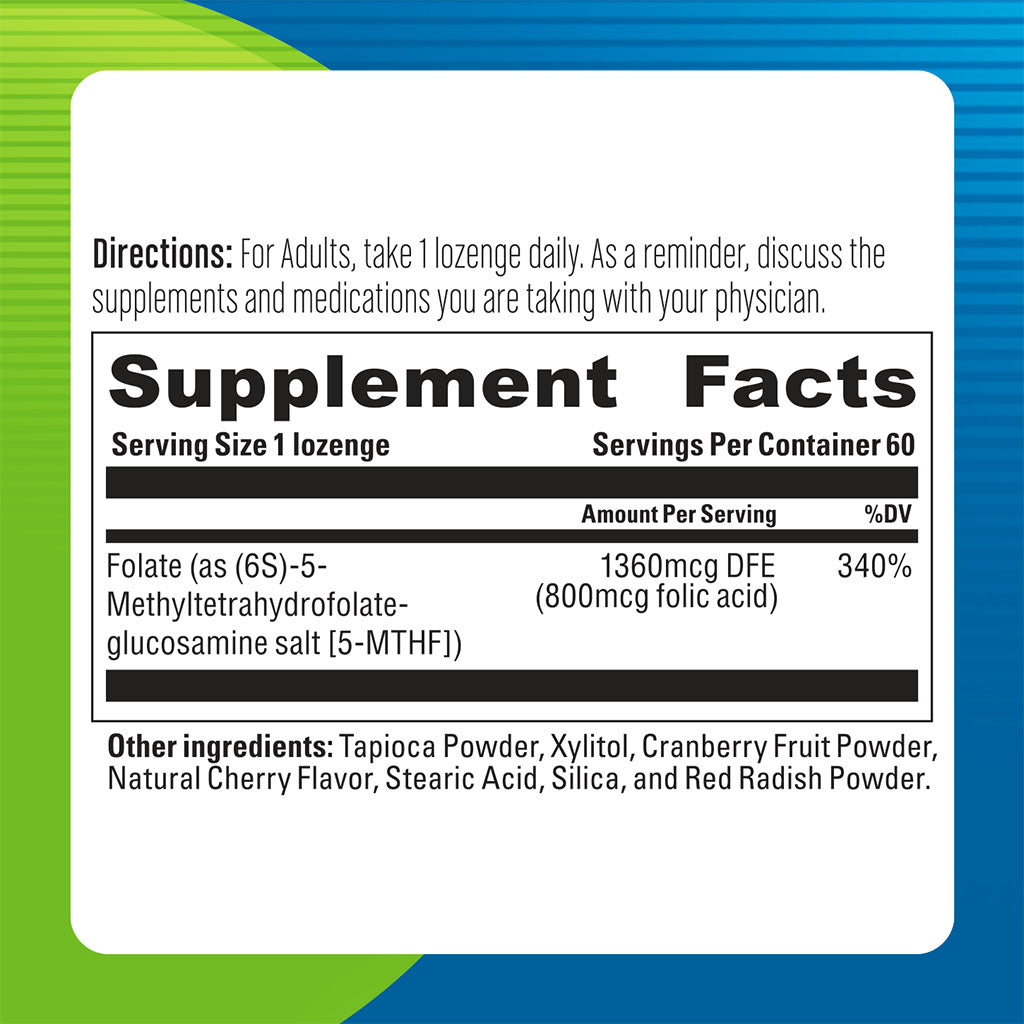 Blueberry Naturals Super Folate 800 mcg Lozenges 60's B0081 - Easy Pharmacy LLC