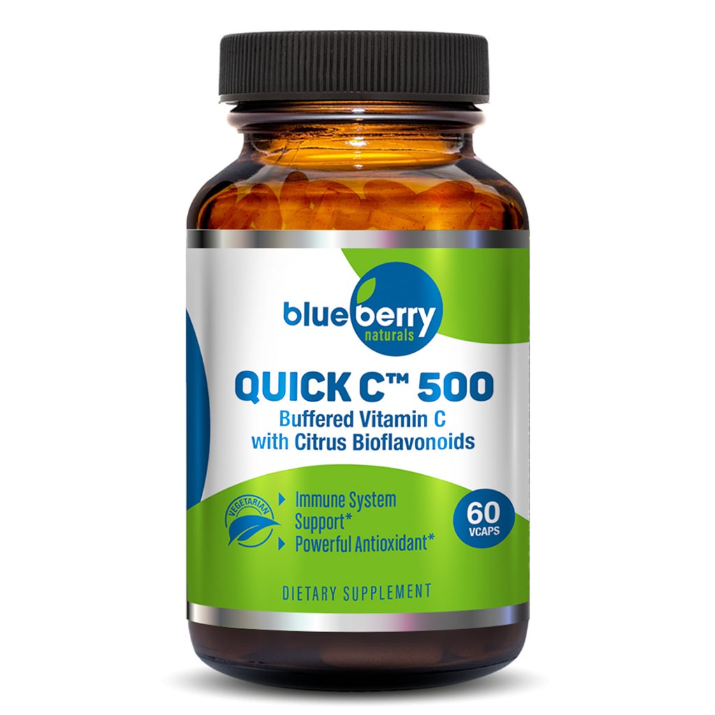 Blueberry Naturals Buffered Quick C 500 mg Vegetarian Capsules 60's B0128 - Easy Pharmacy LLC