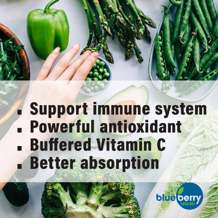 Blueberry Naturals Buffered Quick C 500 mg Vegetarian Capsules 60's B0128 - Easy Pharmacy LLC