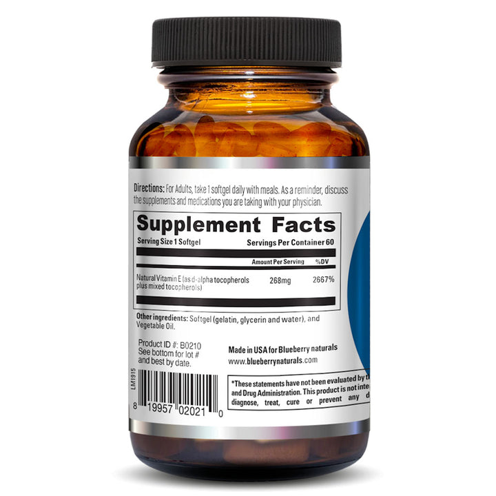 Blueberry Naturals Super E 400IU Softgels 60's B0210 - Easy Pharmacy LLC