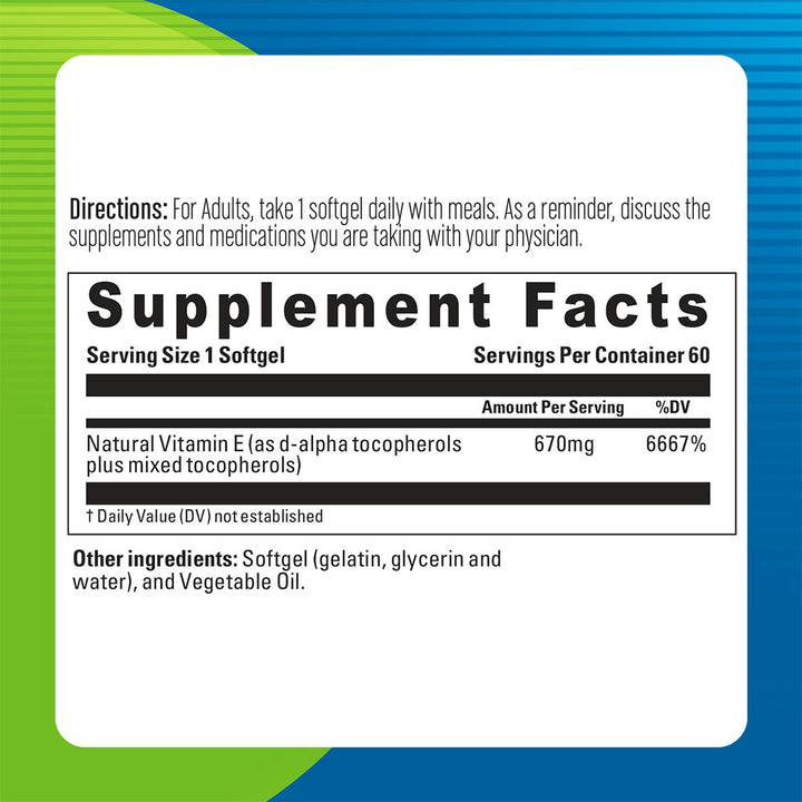 Blueberry Naturals Super E 1000IU Softgels 60's B0227 - Easy Pharmacy LLC