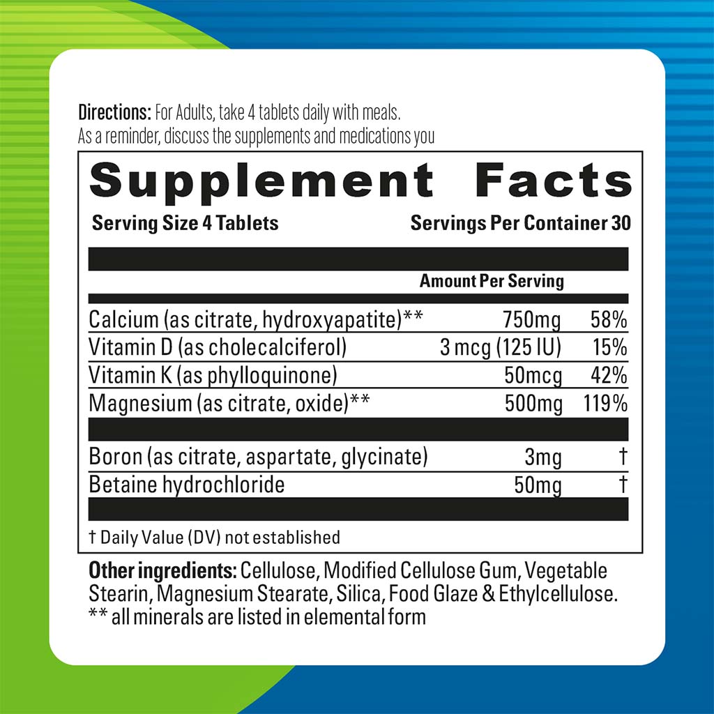 Blueberry Naturals Calcium Magnesium Citrate Tablets 120's B0241 - Easy Pharmacy LLC