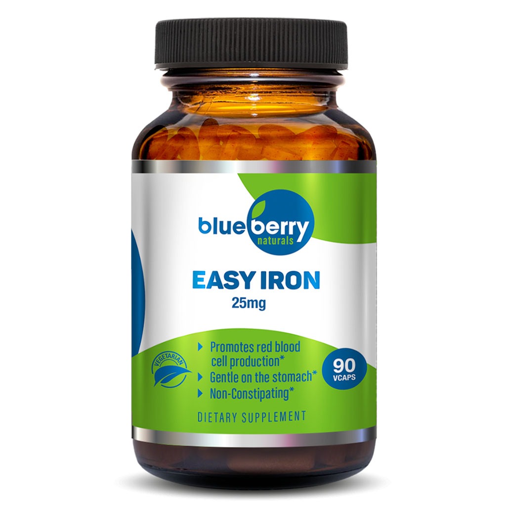 Blueberry Naturals Easy Iron 25 mg Vegetarian Capsules 90's B0265 - Easy Pharmacy LLC