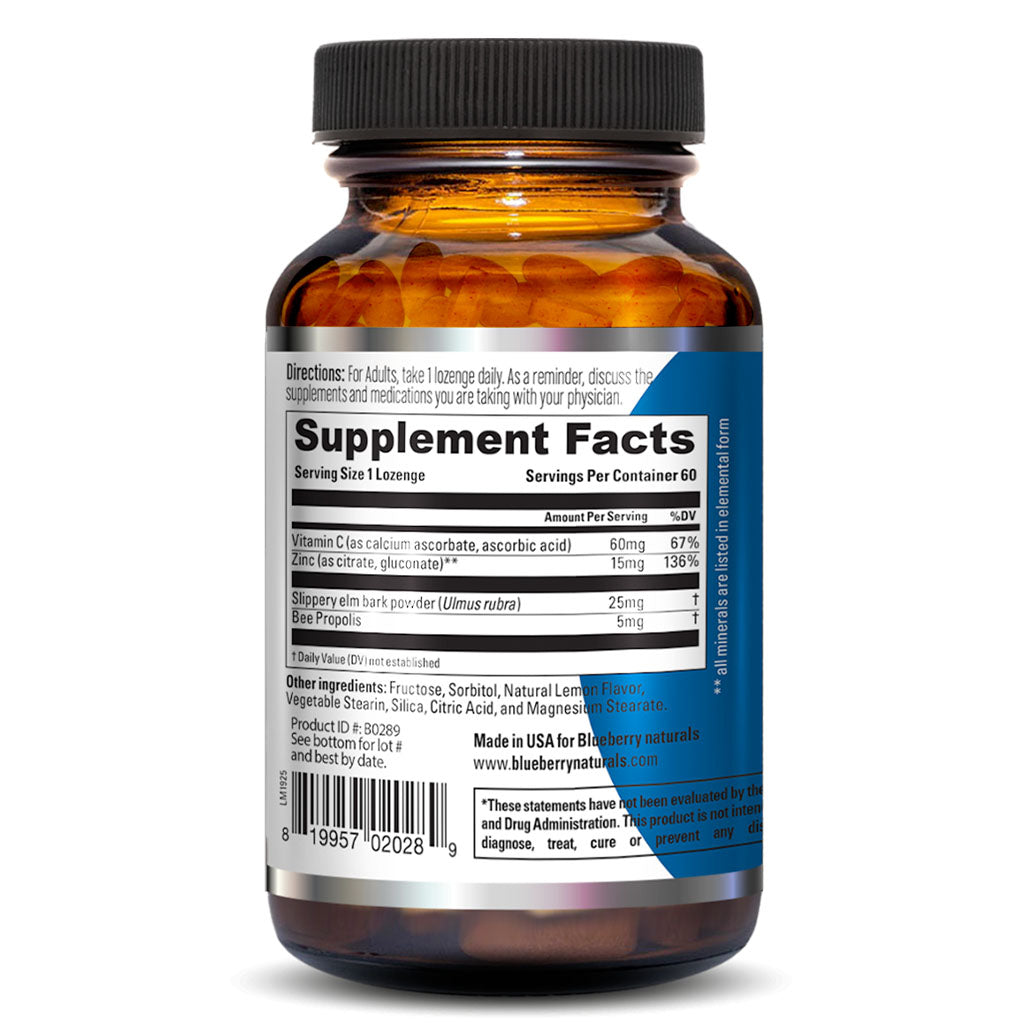 Blueberry Naturals Zinc Lozenges 60's B0289 - Easy Pharmacy LLC
