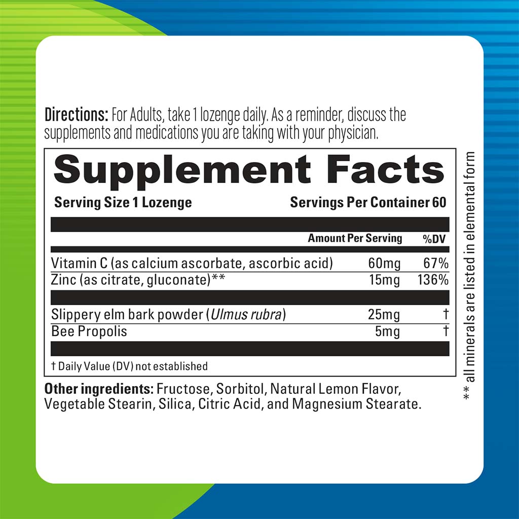 Blueberry Naturals Zinc Lozenges 60's B0289 - Easy Pharmacy LLC