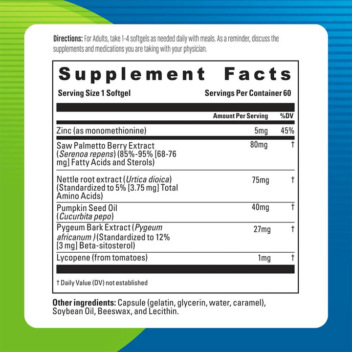 Blueberry Naturals Prostate Support Softgels 60's B0333 - Easy Pharmacy LLC