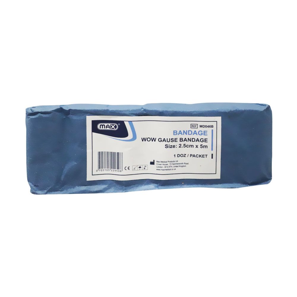 Max Gauze Bandage 2.5 cm x 5 m 12's - Easy Pharmacy LLC
