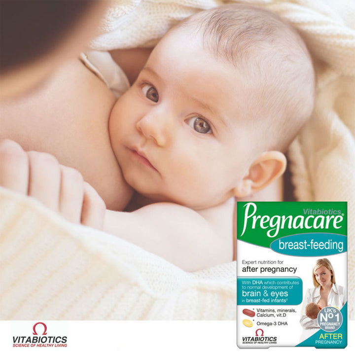 Vitabiotics Pregnacare Breast-Feeding All-In-One Postnatal Supplement, Dual Pack of Postnatal Vitamin & Mineral Tablets 56's + Omega-3 Capsules 28's - Easy Pharmacy LLC