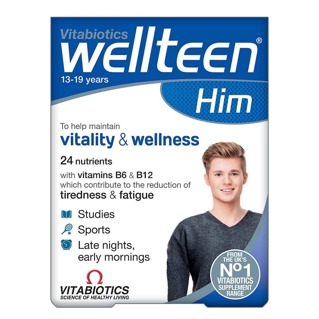 Vitabiotics Wellteen HIM Multivitamin Supplement Tablets For Teenage Boys, Pack of 30's - Easy Pharmacy LLC