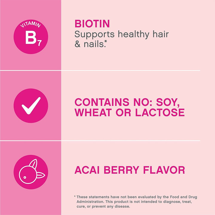 NeoCell Biotin Bursts 10,000 mcg Soft Chews For Healthy Hair And Nails, Pack of 30's - Easy Pharmacy LLC