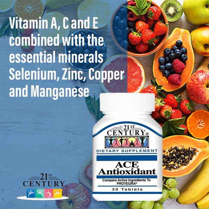 21st Century Antioxidant Vitamin A C E Tablets, Pack of 30's - Easy Pharmacy LLC