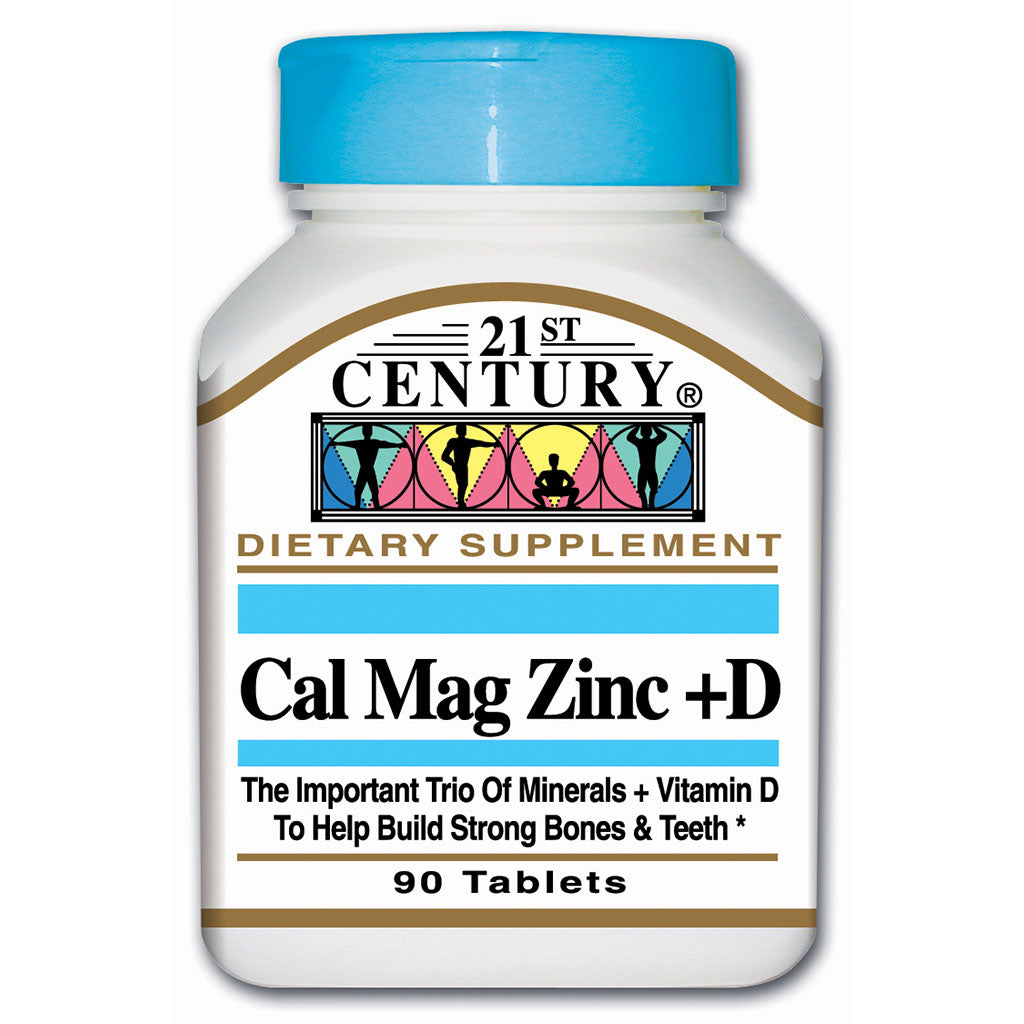 21st Century Calcium, Magnesium, Zinc & Vitamin D Tablets For Bones & Teeth, Pack of 90's - Easy Pharmacy LLC