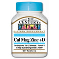 21st Century Calcium Magnesium Zinc And Vitamin D Tablets For Bones And Teeth 90 Count