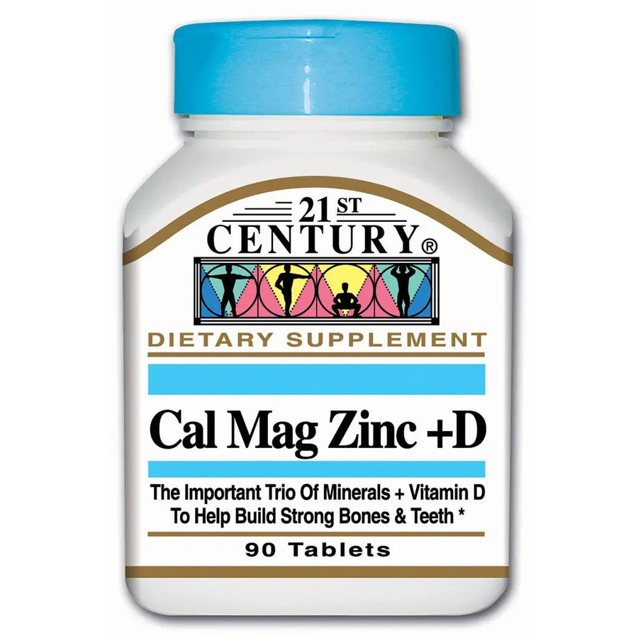 21st Century Calcium Magnesium Zinc And Vitamin D Tablets For Bones And Teeth 90 Count