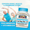 21st Century Calcium Magnesium Zinc And Vitamin D Tablets For Bones And Teeth 90 Count