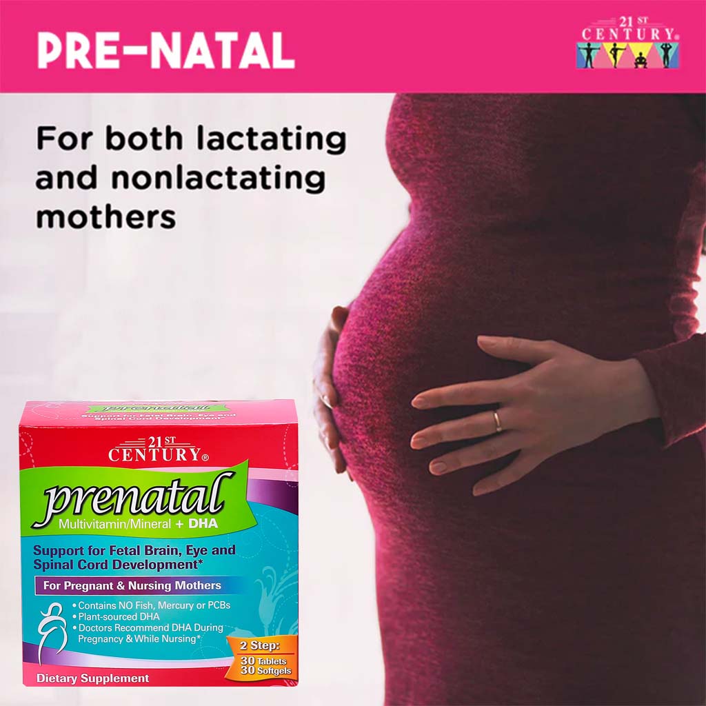 21st Century Prenatal Multivitamins/Mineral Tablets + Prenatal DHA Softgels, Dual Pack of 30's + 30's - Easy Pharmacy LLC