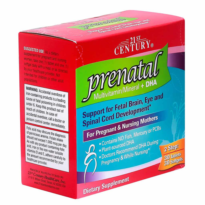 21st Century Prenatal Multivitamins/Mineral Tablets + Prenatal DHA Softgels, Dual Pack of 30's + 30's - Easy Pharmacy LLC