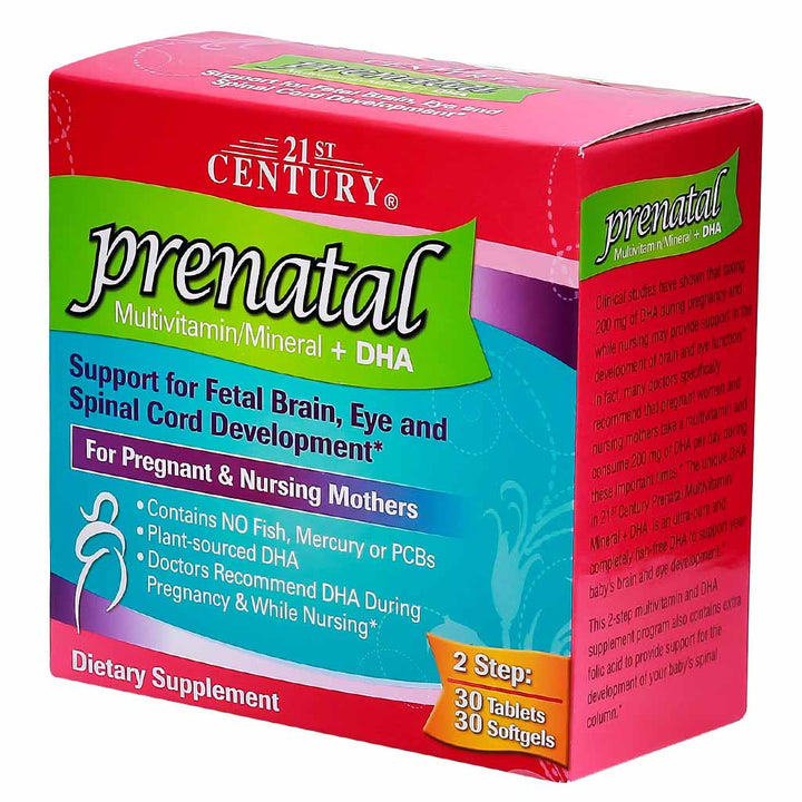 21st Century Prenatal Multivitamins/Mineral Tablets + Prenatal DHA Softgels, Dual Pack of 30's + 30's - Easy Pharmacy LLC