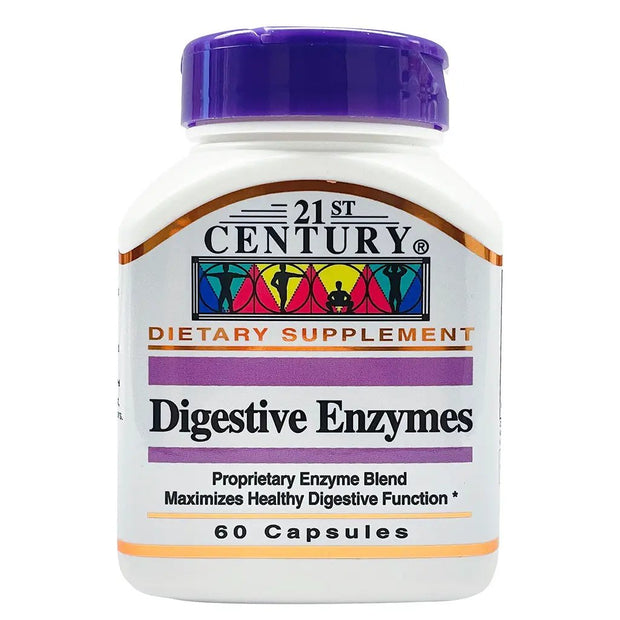 21st Century Digestive Enzymes Capsules For Healthy Digestive Function 60 Count Dietary Supplement