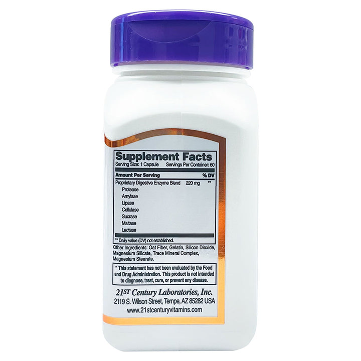 21st Century Digestive Enzymes Capsules For Healthy Digestive Function, Pack of 60's - Easy Pharmacy LLC