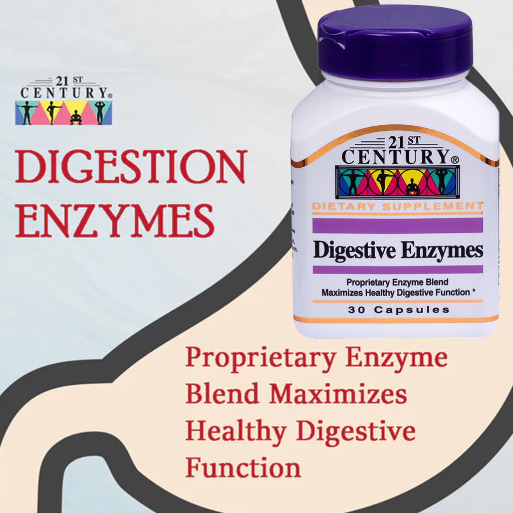 21st Century Digestive Enzymes Capsules For Healthy Digestive Function, Pack of 30's - Easy Pharmacy LLC