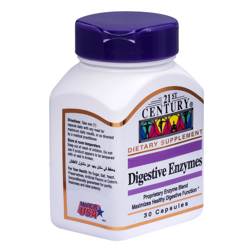 21st Century Digestive Enzymes Capsules For Healthy Digestive Function, Pack of 30's - Easy Pharmacy LLC