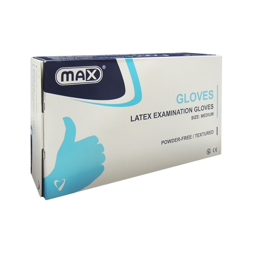 Max Latex Examination Powder-Free Gloves Medium 100's - Easy Pharmacy LLC
