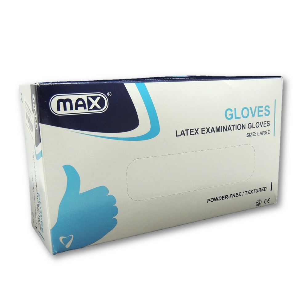 Max Latex Examination Powder-Free Gloves Large 100's - Easy Pharmacy LLC
