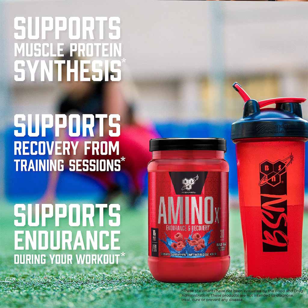 BSN AMINOx Powder With BCAAs For Endurance And Recovery, Blue Raz 435g - Easy Pharmacy LLC