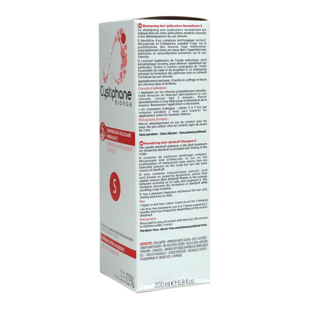 Biorga Cystiphane Anti Dandruff Shampoo S 200 mL - Easy Pharmacy LLC