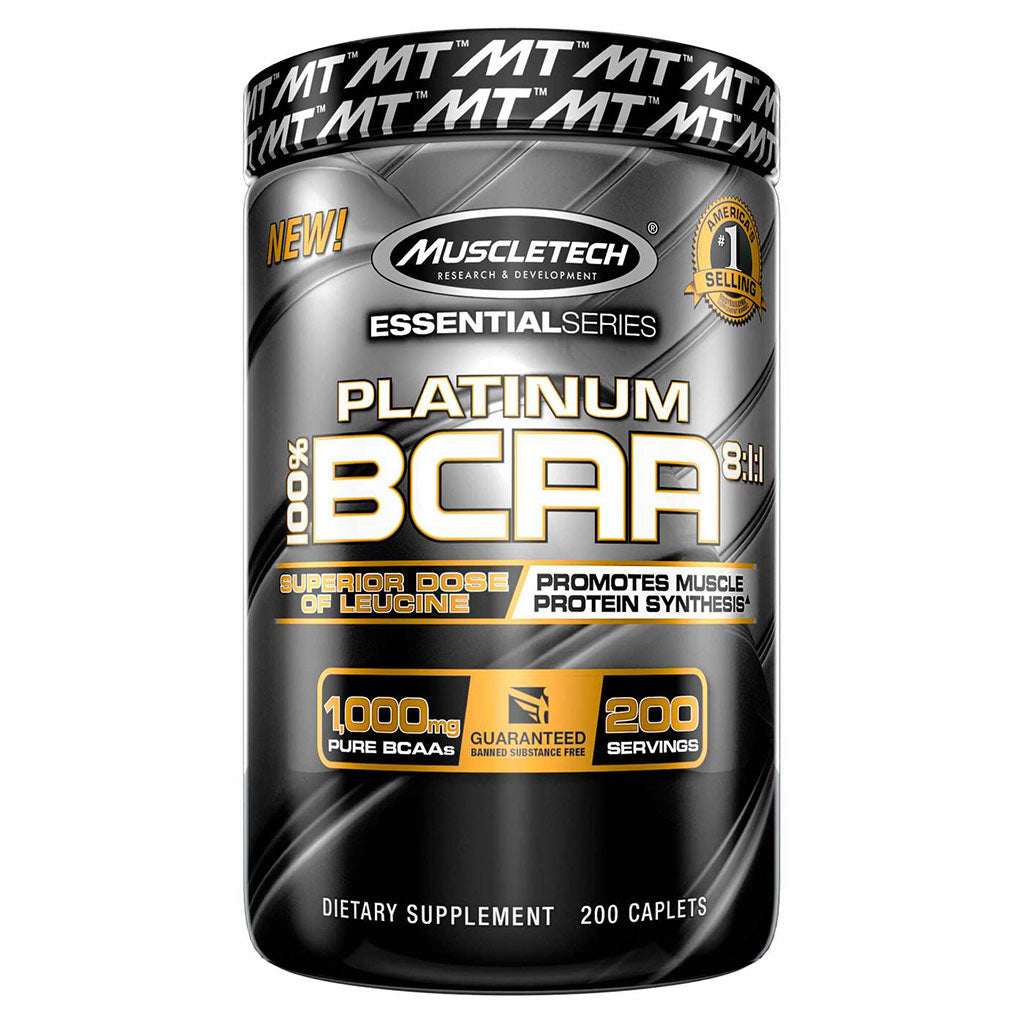 MuscleTech Platinum BCAA 8:1:1 1000 mg Caplets 200's - Easy Pharmacy LLC