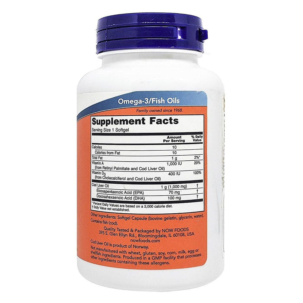 Now Extra Strength 1000mg Cod Liver Oil Softgels, Pack of 90's - Easy Pharmacy LLC