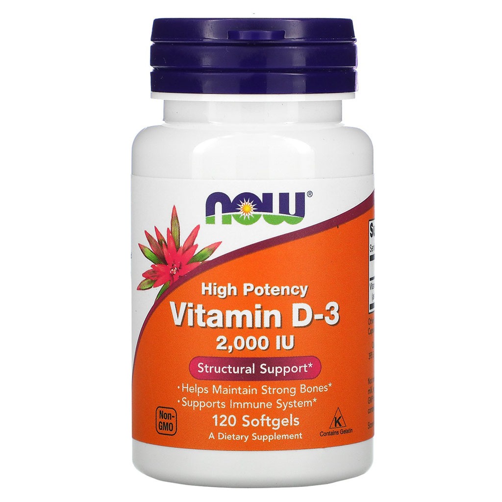 Now High Potency Vitamin D3 2000IU Softgels For Strong Bones & Immune Support, Pack of 120's - Easy Pharmacy LLC