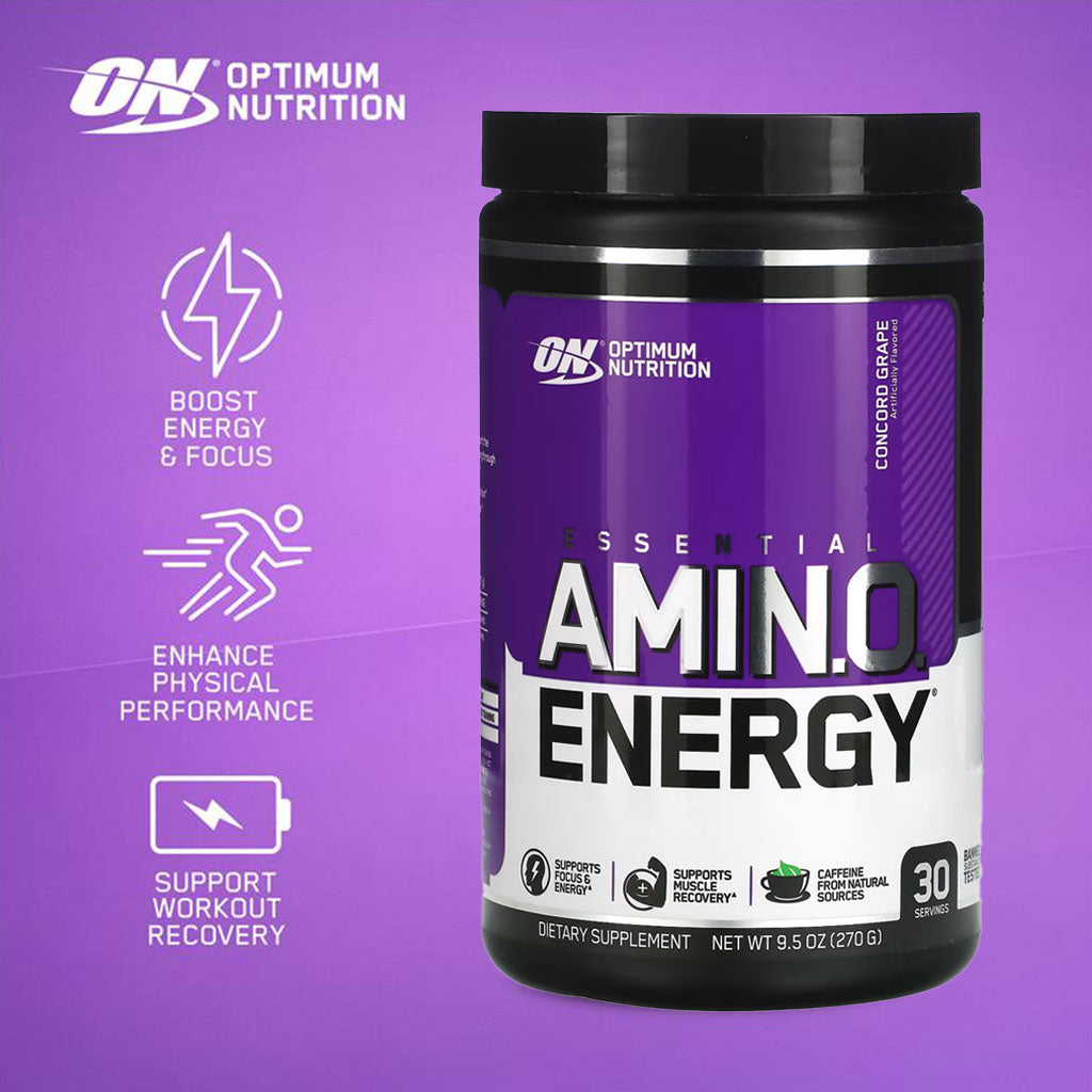 Optimum Nutrition Essential Amino Energy COptimum Nutritioncord Grape 270g 30 Servings - Easy Pharmacy LLC