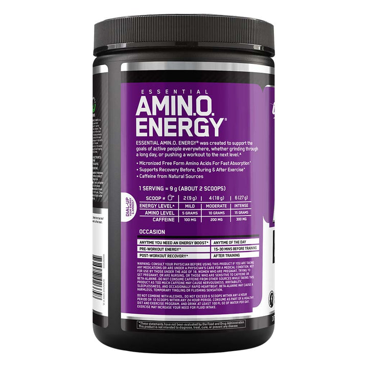 Optimum Nutrition Essential Amino Energy COptimum Nutritioncord Grape 270g 30 Servings - Easy Pharmacy LLC