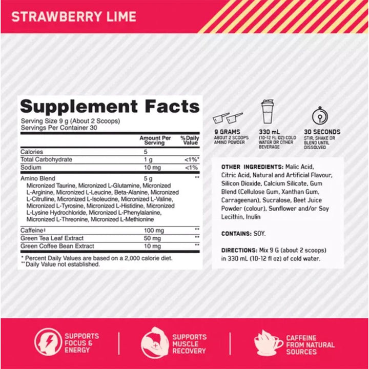 Optimum Nutrition Essential Amino Energy Strawberry Lime 30 Servings - Easy Pharmacy LLC